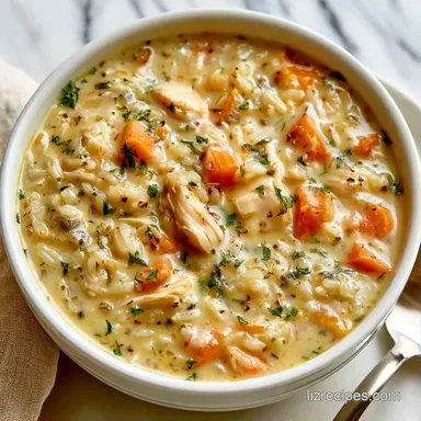 Crock Pot Chicken Rice Soup for 6 Recipe Card