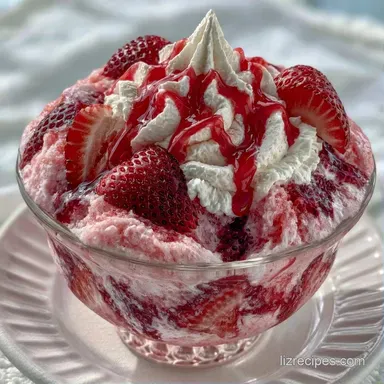 Strawberry Slushie Milkshake for 4 Recipe Card