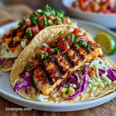 Pellet Grill Halibut Tacos in 35 Min Recipe Card