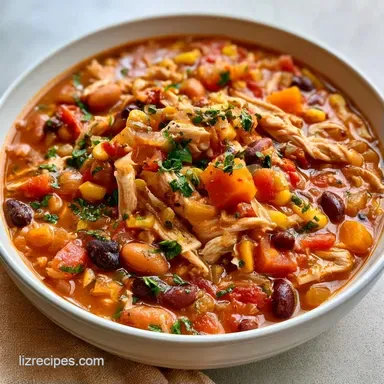 Slow Cooker Chicken Chili Recipe Card