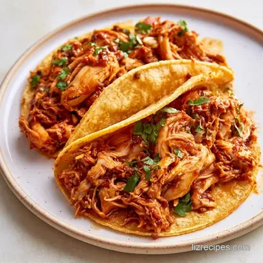Slow Cooker Chicken Tacos with Salsa Recipe Card