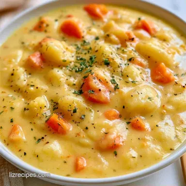Slow Cooker Potato Soup for 8 Servings Recipe Card