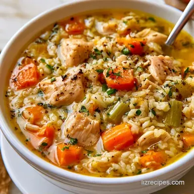 Creamy Slow Cooker Rice Soup Recipe Card