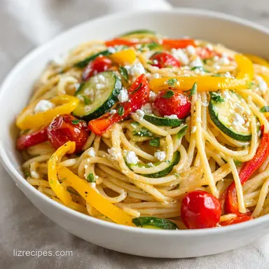 Spaghetti Salad: Tangy Pasta Salad with Fresh Vegetables Recipe Card