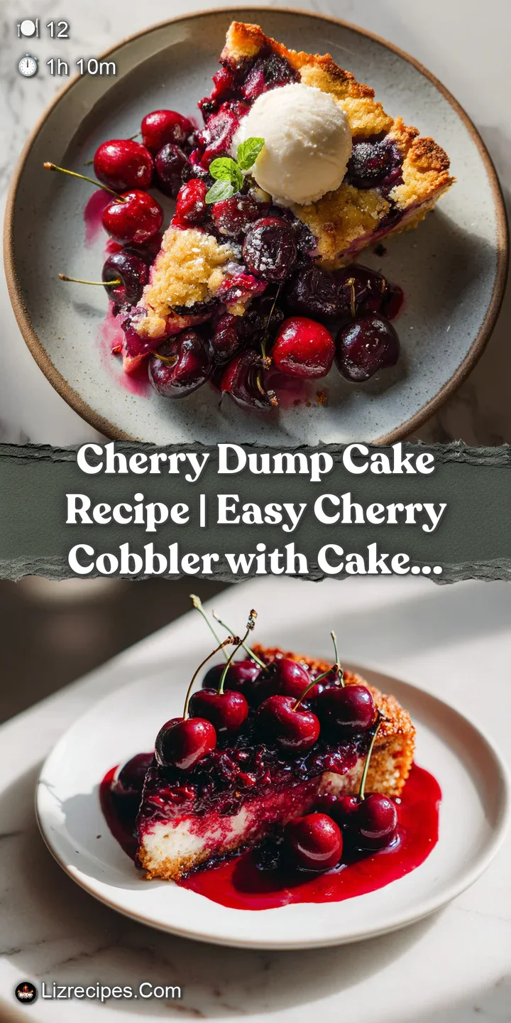 Close-up of a forkful of moist cherry dump cake, showcasing the juicy red fruit and buttery crumbs.