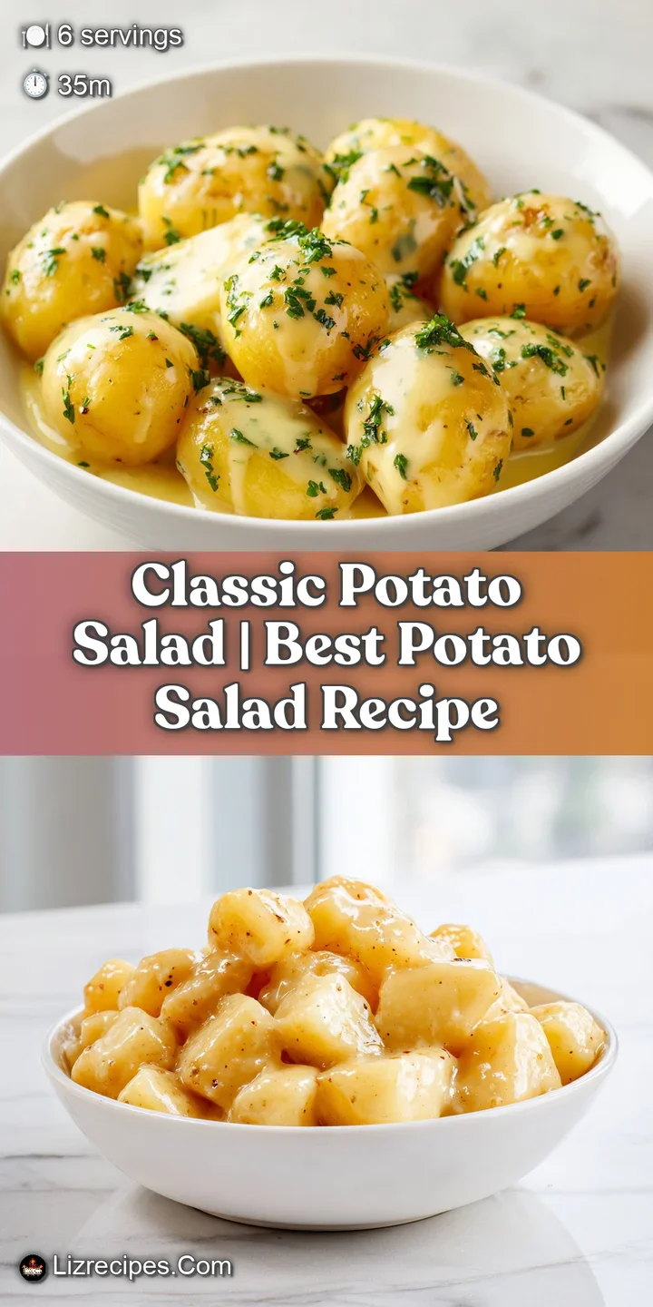 Extreme close-up of creamy, buttery yellow potato cubes coated in a rich dressing with tiny flecks of green herbs.