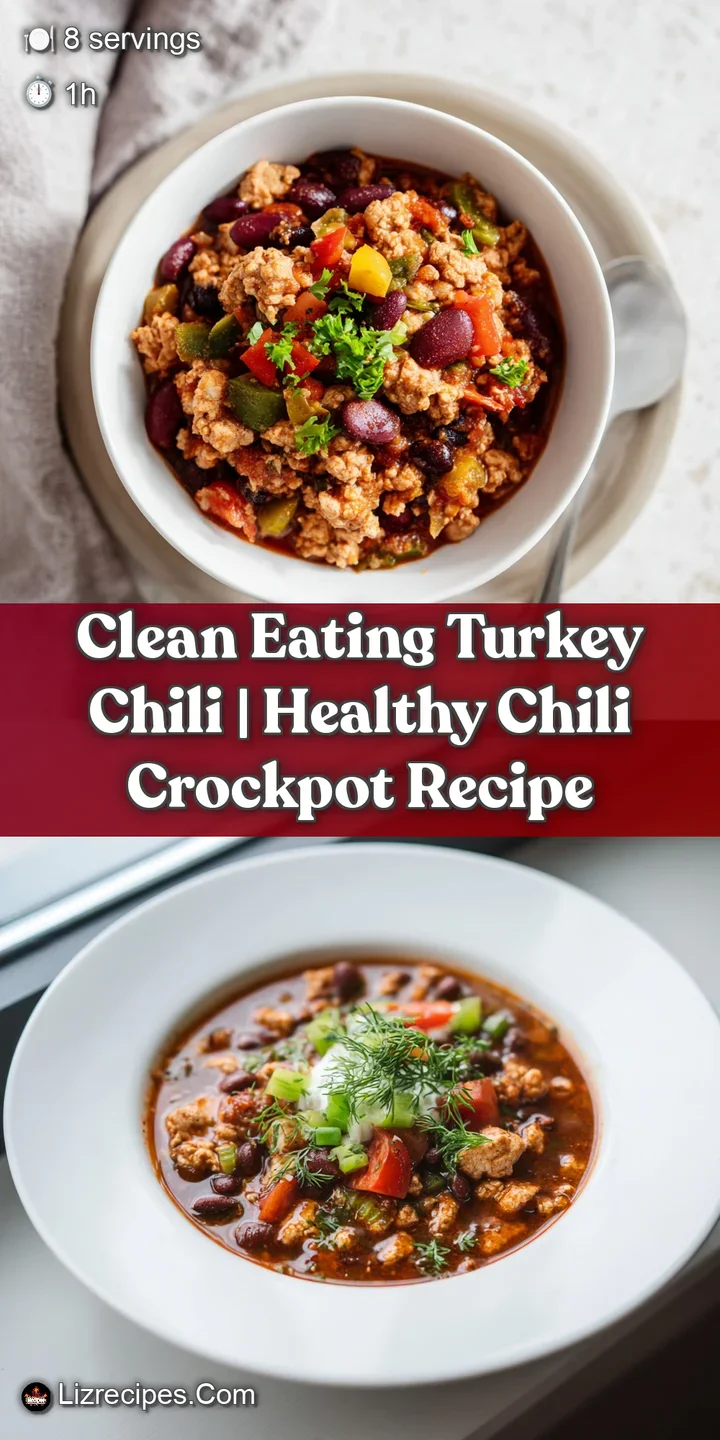 Close-up of succulent shredded turkey chunks in a thick, smoky chili with visible red bell pepper and black beans.
