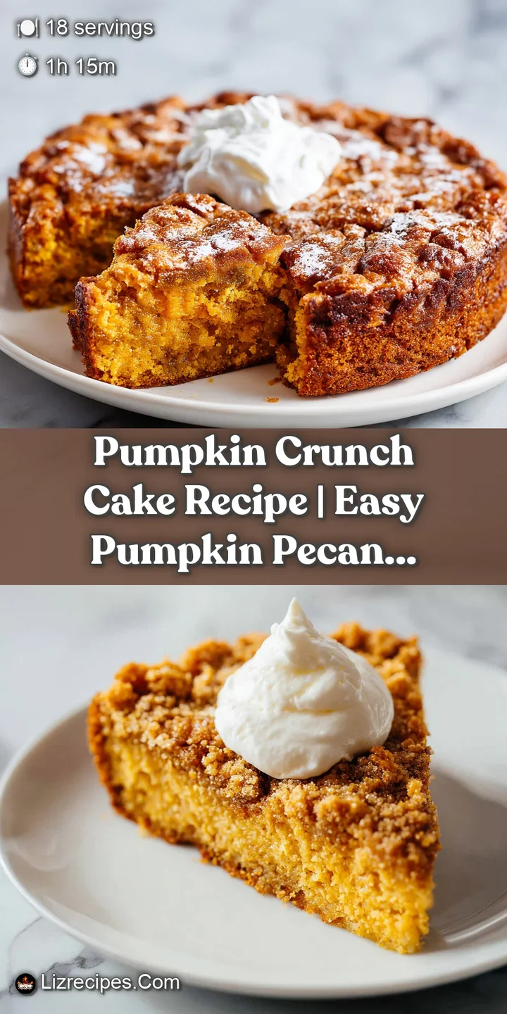 Close-up of fluffy pumpkin cake texture with glistening nuts and creamy custard topping.