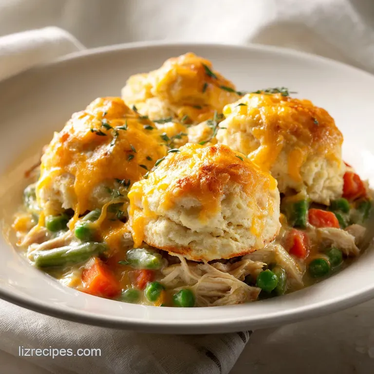 Chicken Cobbler: Guilt-Free with Cheddar Biscuits
