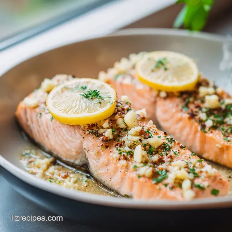A pink salmon fillet paired with bright green steamed asparagus and lemon wedges on a minimal dark stone plate.