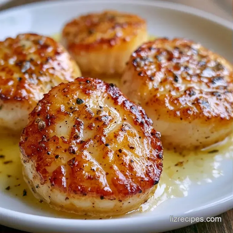 Three seared scallops atop a vibrant pea pur&eacute;e, garnished with microgreens and a drizzle of citrus oil.